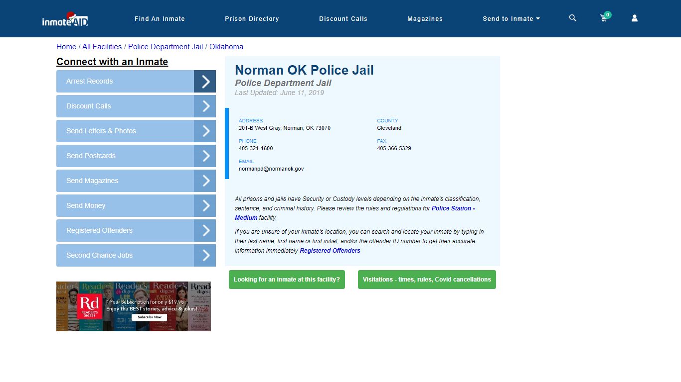 Norman OK Police Jail & Inmate Search - Norman, OK